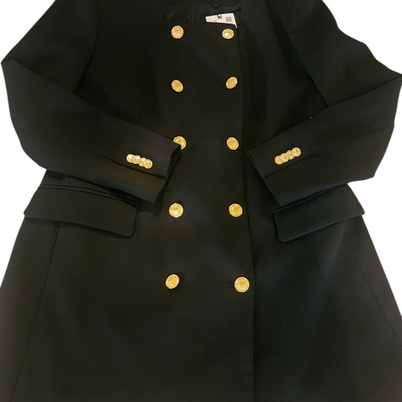 Zara Jackets & Blazers - NWT Zara Black Double Breasted Blazer with Gold Buttons XL